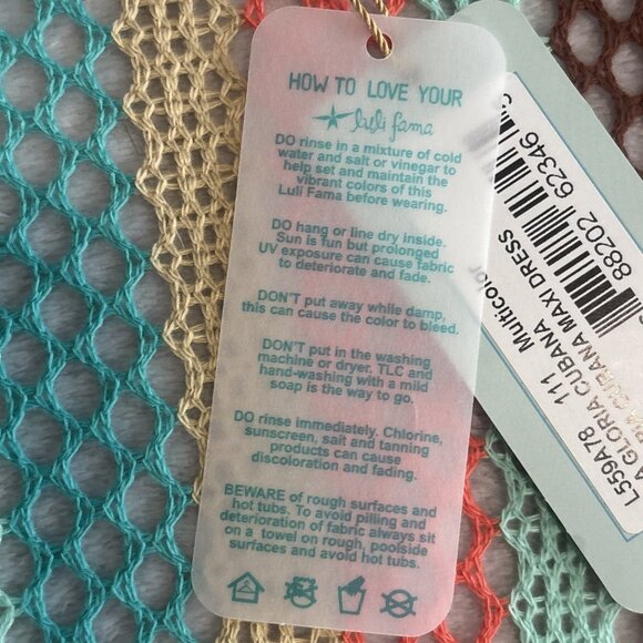 LULI FAMA La Gloria Cubana Swim Dress Maxi Coverup Women's Sz M  Resort Wear NWT - Picture 14 of 16